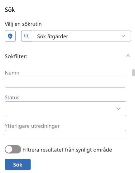 Sök åtgärder Sök åtgärder