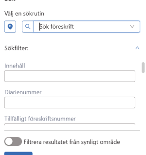 Sök föreskrift Sök föreskrift