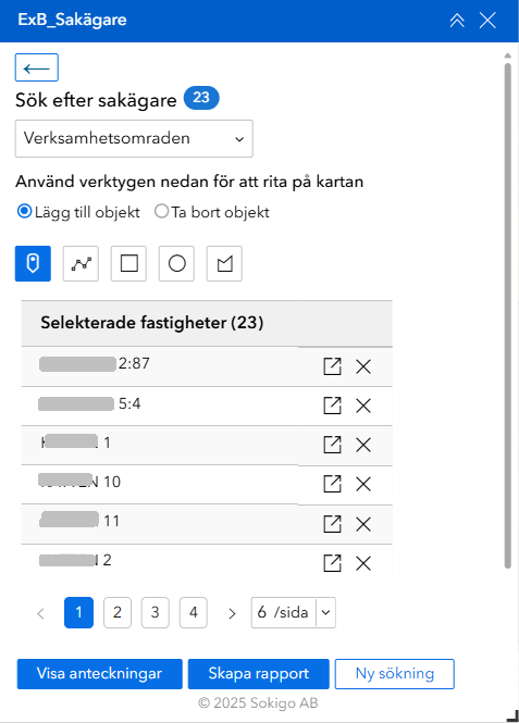 Område välj objekt