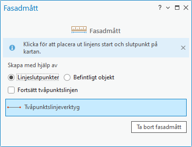 Fasadmått linjeslutpunkter