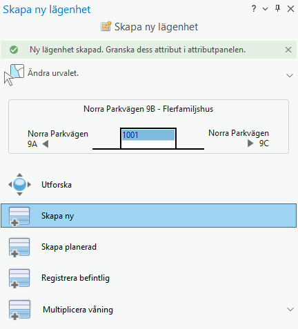 1 lägenhet skapad