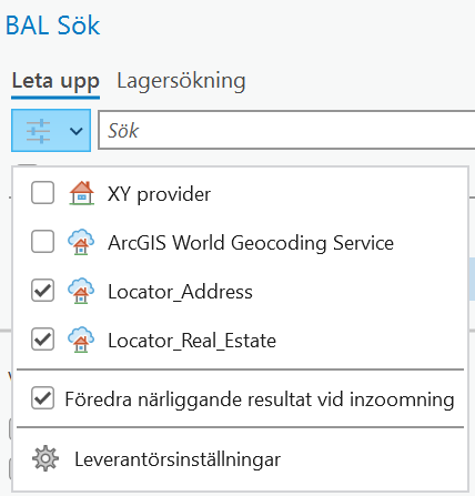 BAL sök alternativ