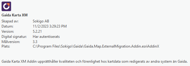 Bild som visar Addin för Karta XM