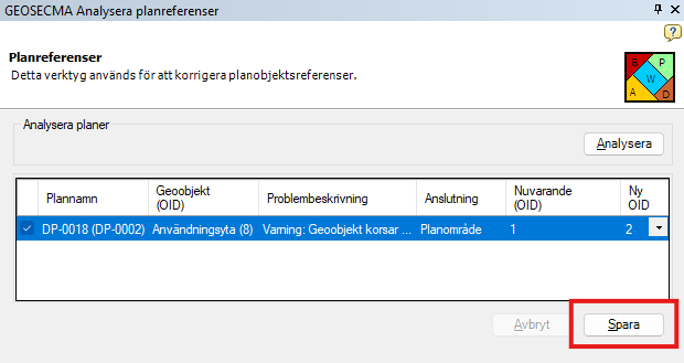 Analysera planreferenser