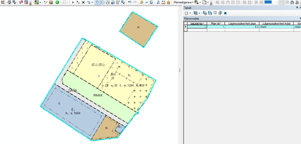 Exempel tvådelat planområde