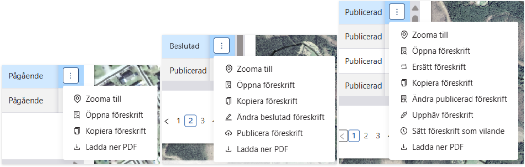 Utökade menyn Utökade menyn