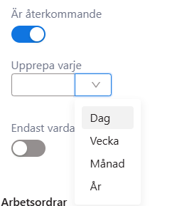 Är återkommande Är återkommande
