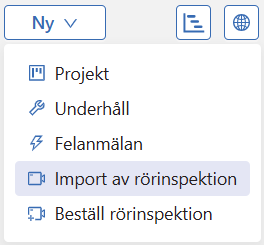 Import av rörinspektion Import av rörinspektion