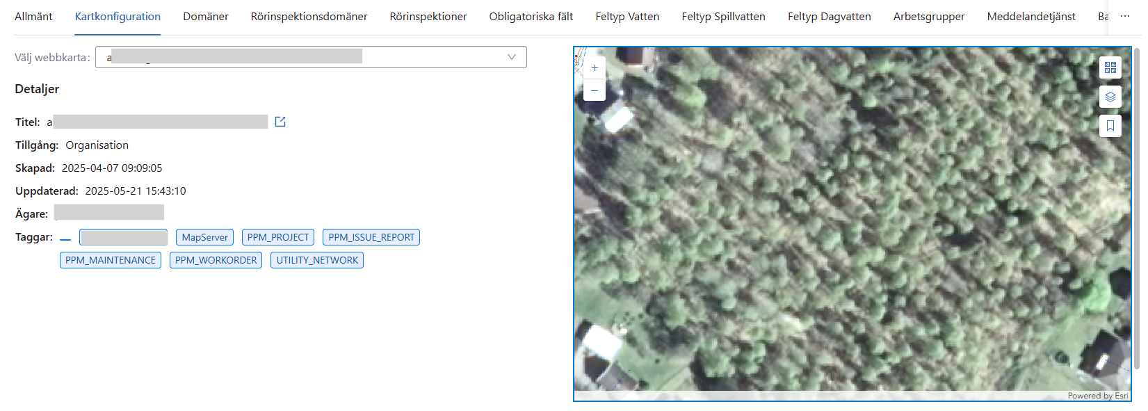 Inställningar > Kartkonfiguration