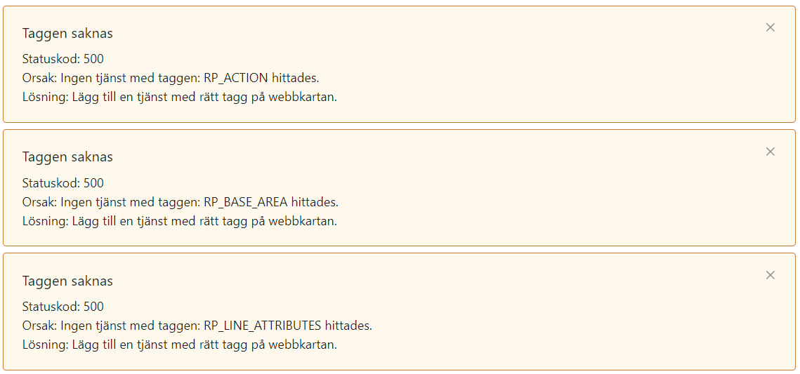 [Inställningar > Kartkonfiguration Portal-taggar saknas Inställningar > Kartkonfiguration Portal-taggar saknas