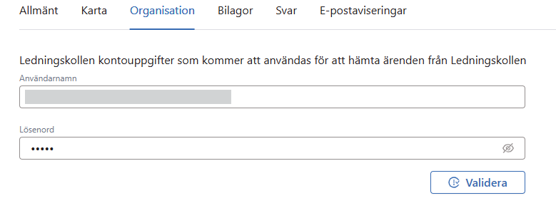 Inställningar > Organisation