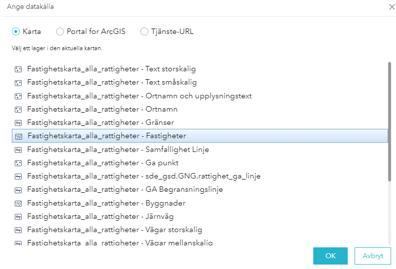 Ange datakälla Ange datakälla
