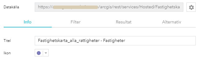 Ange parametrar för fliken Info Ange parametrar för fliken Info