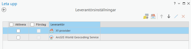 Leverantörsinställningar