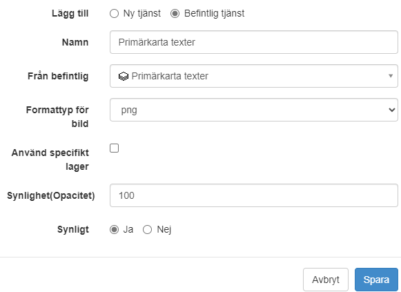 Lägg till befintlig tjänst