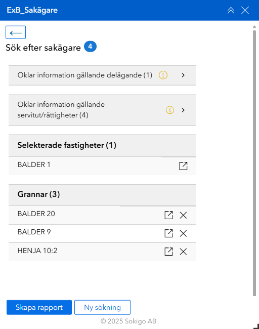 Sök grannar resultat Anteckningar