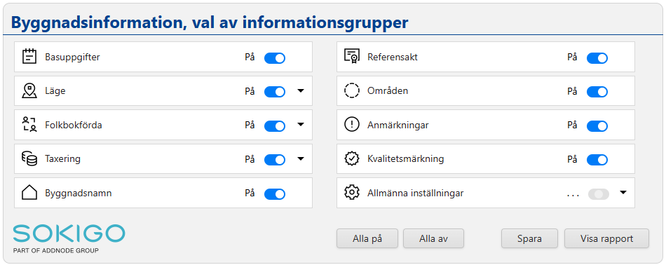 Rapport Byggnadsinformation med val