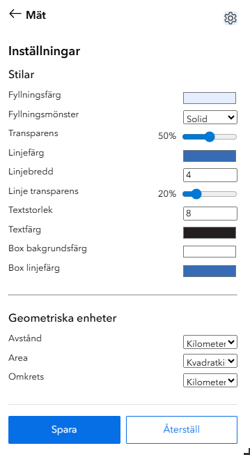 installningar Mätverktyget installningar Mätverktyget