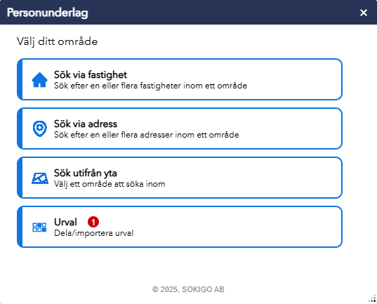 Sök personunderlag