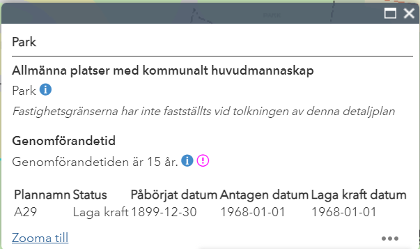 Visa planbestämmelser