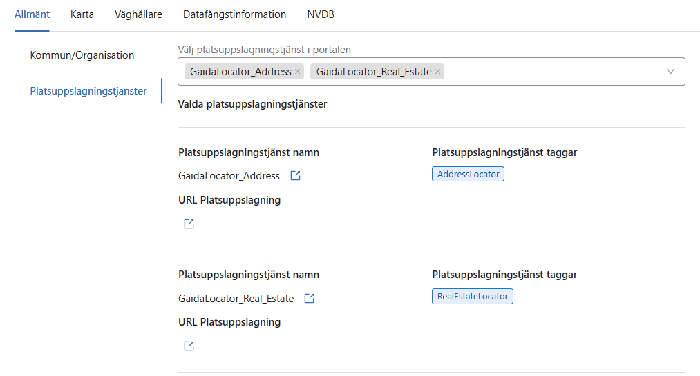 Inställningar > Allmänt > Platsuppslagningstjänster