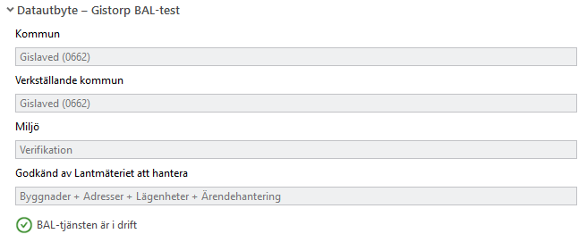 Kartinställningar BAL