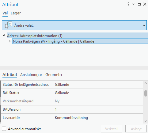 Verksamhetsåtgärd adresspunkt