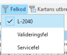 Filtrera på felkod