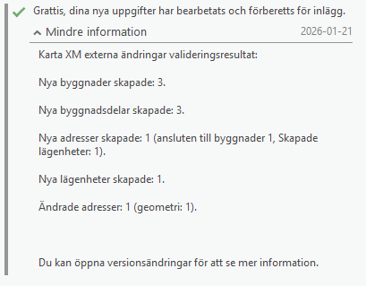 Aviseringar med resultat från validering