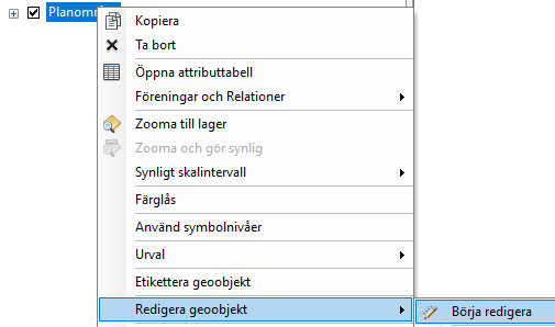 Börja redigera via högerklicksmenyn i TOC