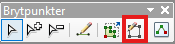 Verktygsfältet Brypunkter - ikon Avsluta skiss