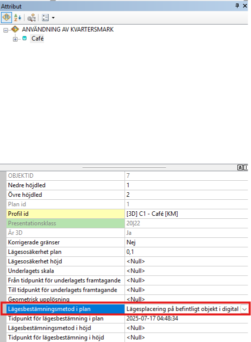 Lägesbestämningsmetod i plan